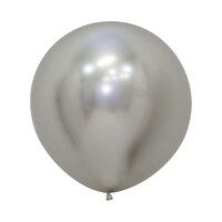Sempertex 60cm Metallic Reflex Silver Latex Balloons 981, 3PK
