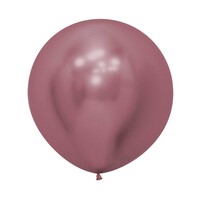 Sempertex 60cm Metallic Reflex Pink Latex Balloons 909, 3PK