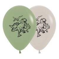 Sempertex 30cm Dinosaurs Fashion Eucalyptus and White Sand Latex Balloons, 25PK