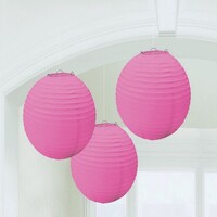 Round Paper Lanterns Bright Pink