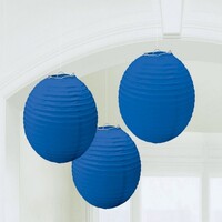 Round Paper Lanterns Bright Royal Blue