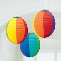 Round Paper Lanterns Rainbow