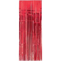 Metallic Curtain Red