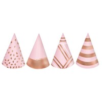 Blush Birthday Mini Cone Party Hats 