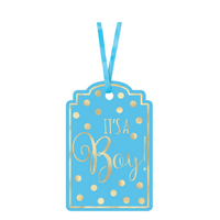 Foil Stamped Paper Tags Blue