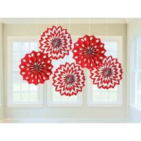 Fan Decorations Printed Paper Apple Red