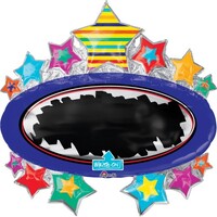 SuperShape Extra Large Write-On Bright Star Black Board Marquee P50