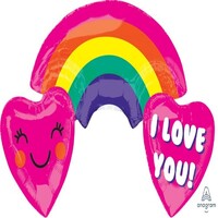 SuperShape ColorBlast Extra Large Rainbow with Hearts I Love You P40