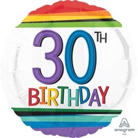 45cm Standard HX Rainbow Birthday 30 S40