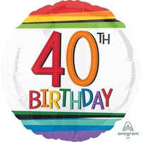 45cm Standard HX Rainbow Birthday 40 S40