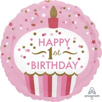 45cm Standard HX 1st Birthday Cupcake Girl S40