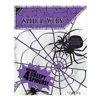 Spider Web Decoration Polyester White Small