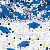 Grad Congrats Bright Royal Blue Embossed Confetti 70grams