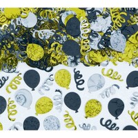 Party Balloons Confetti 70g Black, Silver and Gold