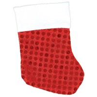 Mini Red Fabric Christmas Stockings with Sequins