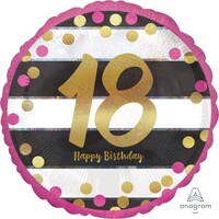 45cm Standard Holographic Pink and Gold Milestone 18 S55