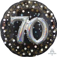 Multi-Balloon Holographic Sparkling Birthday 70 P75