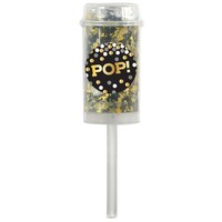 Confetti Tubes Push Up Confetti Poppers Black, Silver and Gold Foil