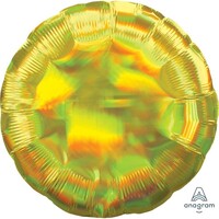 45cm Standard Holographic Iridescent Yellow Circle S40