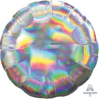 45cm Standard Holographic Iridescent Silver Circle S40