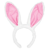 Easter Bunny Fabric Pink and White Ears Headband