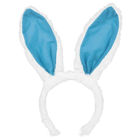 Easter Bunny Fabric Blue and White Ears Headband