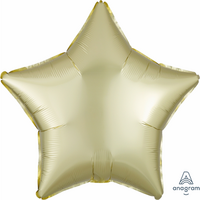 45cm Standard Extra Large Satin Luxe Pastel Yellow Star S18