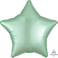 45cm Standard Extra Large Satin Luxe Mint Green Star S18