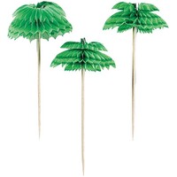 Palm Tree Honeycomb and Wooden Picks 12 Pack