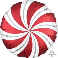 45cm Standard Satin Extra Large Sangria Red Candy Cane Swirls S30
