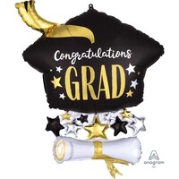 SuperShape Extra Large Satin Infused Cap and Diploma Congratulations Grad P35