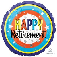 45cm Standard HX Happy Retirement Colourful Circles S40