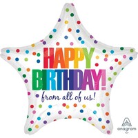45cm Standard Extra Large Star Happy Birthday from all of us Dots S40