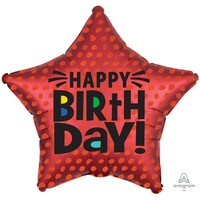 45cm Standard Extra Large Satin Infused Star Happy Birthday S40