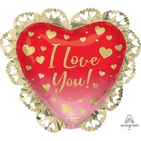 SuperShape Extra Large I Love You Ombre and Gold Hearts Intricates P30