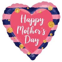 45cm Standard HX Happy Mother's Day Navy and Pink S40
