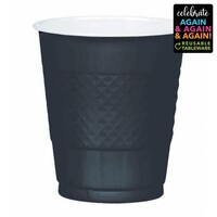 Premium Plastic Cups 355ml 20 Pack Jet Black