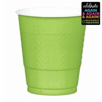Premium Plastic Cups 355ml 20 Pack Kiwi