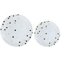 Premium Plastic Plates Hot Stamped with Jet Black Dots