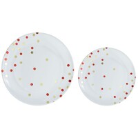 Premium Plastic Plates Hot Stamped with Apple Red Dots