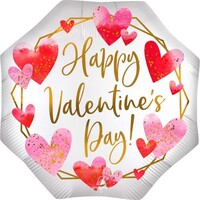 SuperShape Extra Large Happy Valentine's Day Satin Watercolour P32