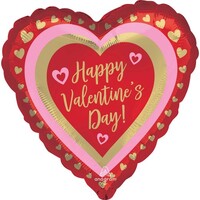 45cm Standard HX Happy Valentine's Day Golden Hearts S40