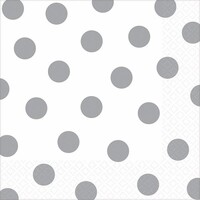 Dots Lunch Napkins Frosty White 
