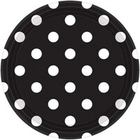 Dots 17cm Round Plates Jet Black