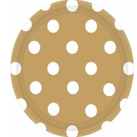 Dots 17cm Round Plates Gold