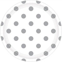 Dots 9"/23cm Round Plates Frosty White
