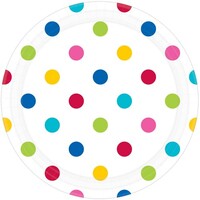 Dots Rainbow 23cm Round Plates