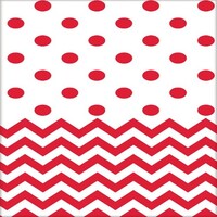 Chevron Plastic Tablecover Apple Red