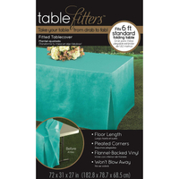 Tablefitters Flannel-Backed Table Cover Robin's Egg Blue  