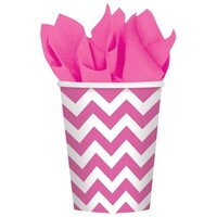 Chevron 266ml Paper Cup New Pink